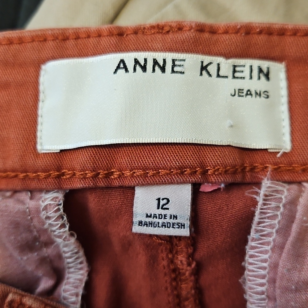 Anne Klein Chino Shorts Burnt Orange Rust Size 12 - Picture 4 of 5